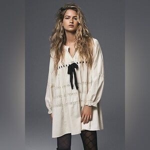 NWT Free People Tea Time Dress with Black Bow - Read Description